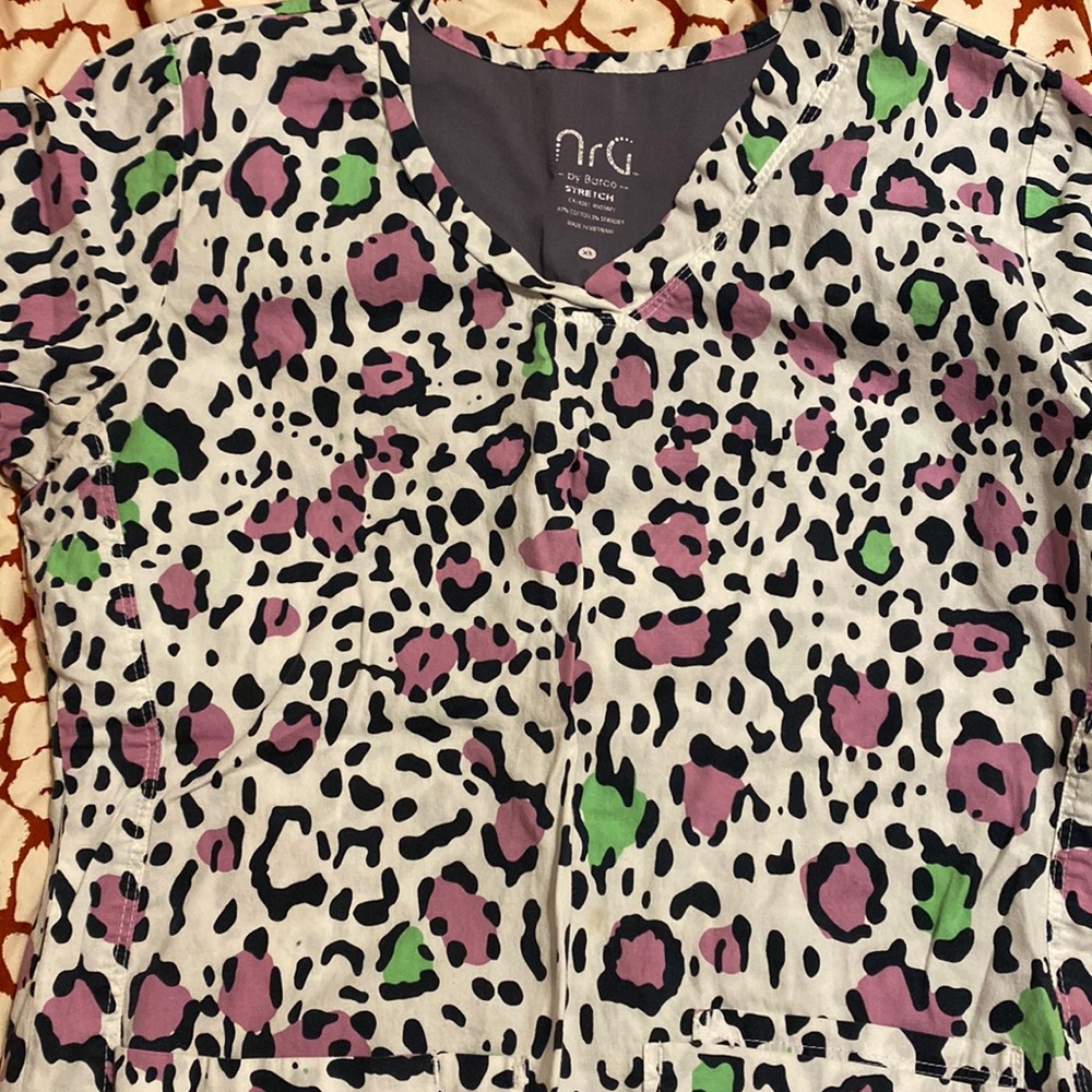 Cheetah scrub top